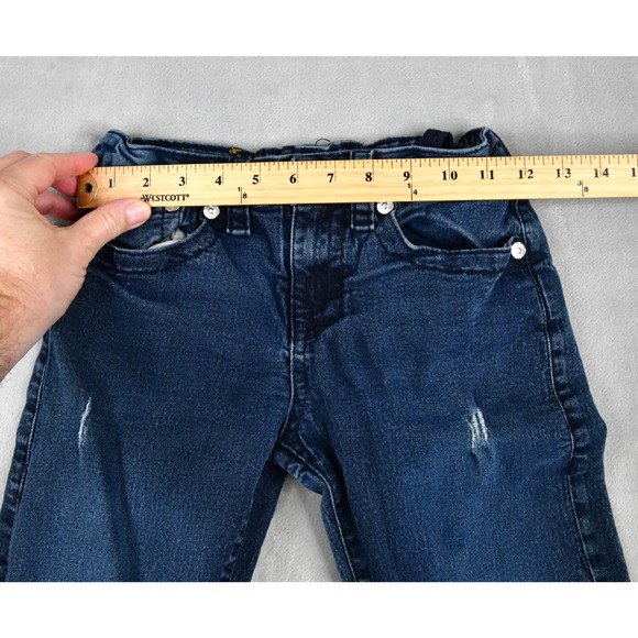 True Religion Geno Slim Jeans Women's Sz 12 (23x26) Elastic Waist Distressed - Picture 9 of 11